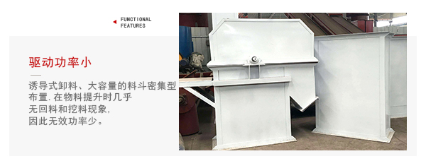 TD型斗式提升機(jī)驅(qū)動力小，無回料等特點(diǎn)展示圖。