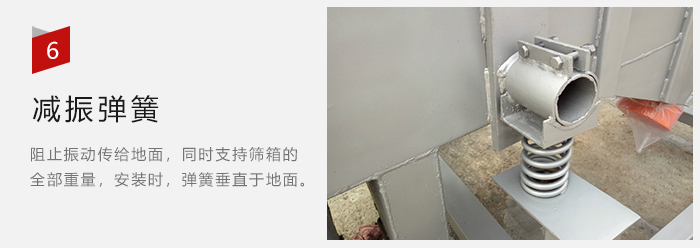 減振彈簧為減少篩箱與支撐裝置之間的摩擦而產(chǎn)生。